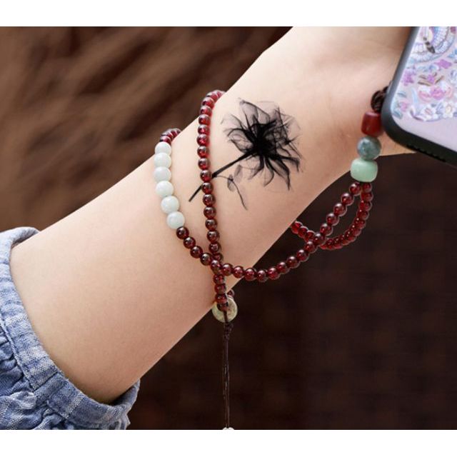 Hình xăm tatoo hoa nhịp tim chữ i08 (bộ i). Xăm dán tatoo mini tạm thời, size <10x6cm