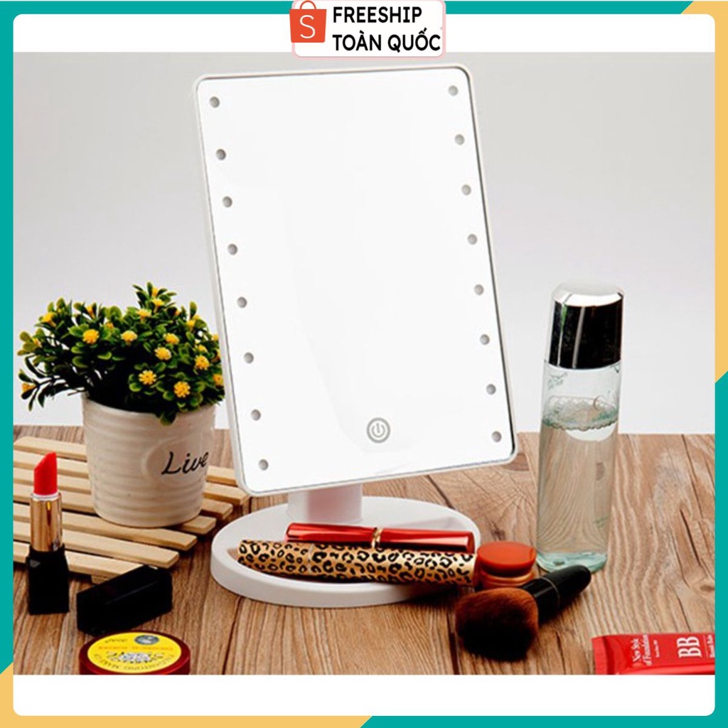 Gương Trang Điểm Đẳng Cấp Có Đèn 16 Led Có Dây Sạc