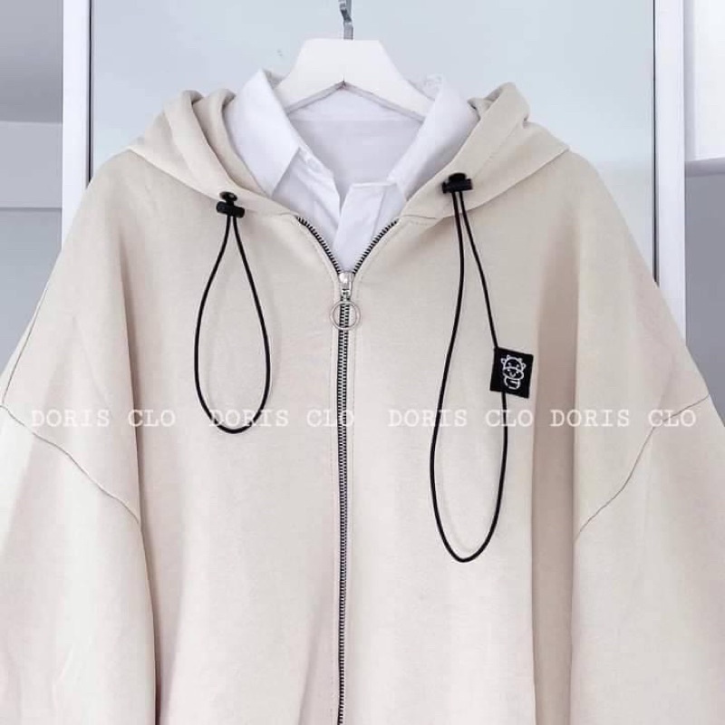 Áo khoác ka ki thêu logo bò siêu cute