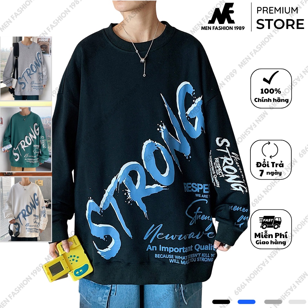 Áo Sweater nỉ logo STRONG MENFASHION1989 AO TOP NAM 90000196