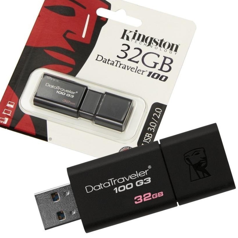 Usb Kingston DT100G3 dung lượng 64gb 32gb 16gb ,USB 3.1/3.0 tốc độ cao 100 MB/s, có nắp trượt