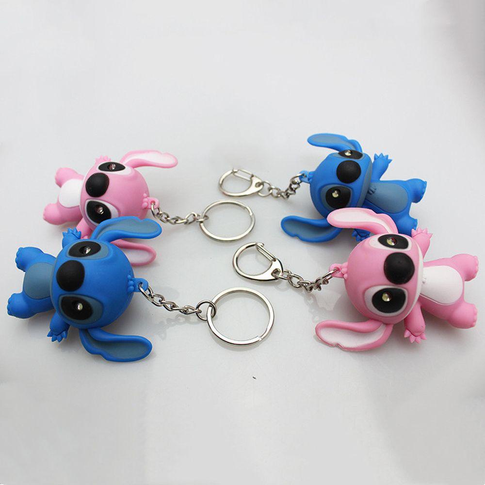LANFY Móc Khóa Hình Stitch Hoạt Hình Lấp Lánh Dành Cho Cặp Đôi