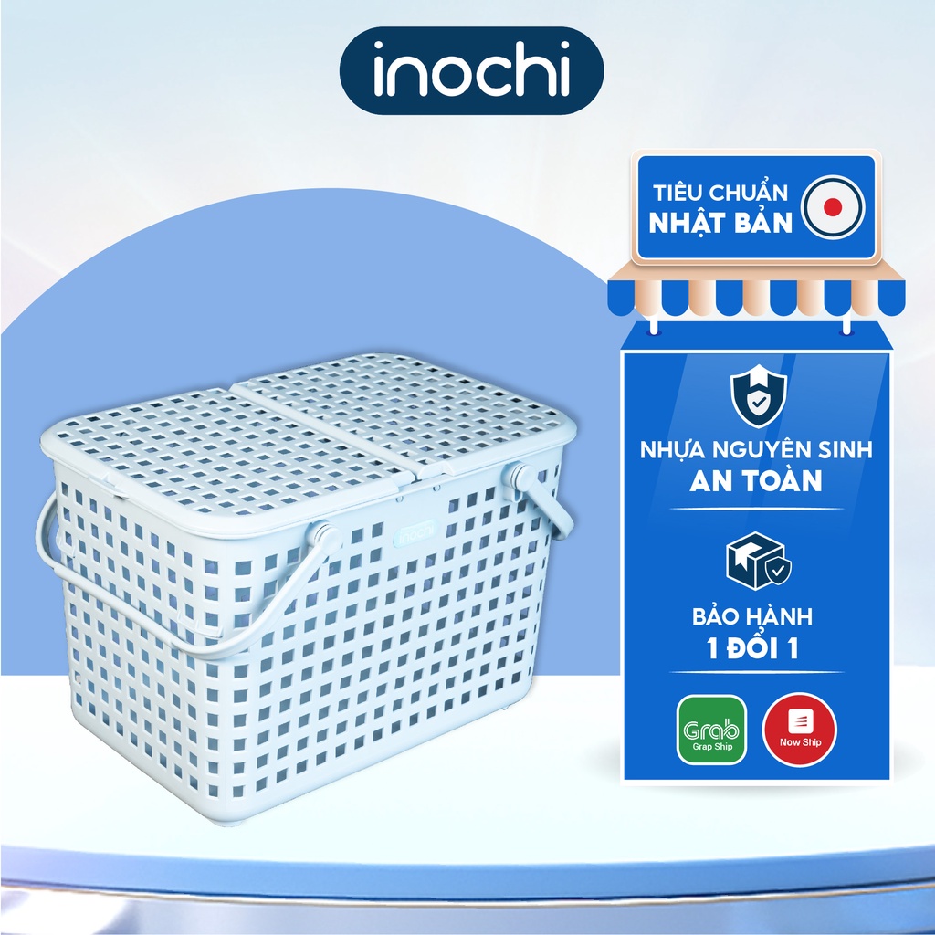 Giỏ Xách Quai Giữa Có Nắp Nachi Inochi, Nhựa Nguyên Sinh Cứng Cáp, Chứa Được Trọng Lượng Cao