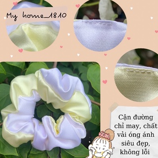 Dây cột tóc Scrunchies phi bóng phối màu cực sang