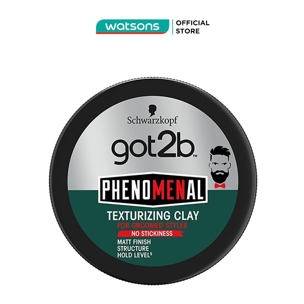 Sáp Vuốt Tóc Schwarzkopf Got2B Phenomenal Texturizing Clay Tạo Kiểu Định Hình Tóc 100ml