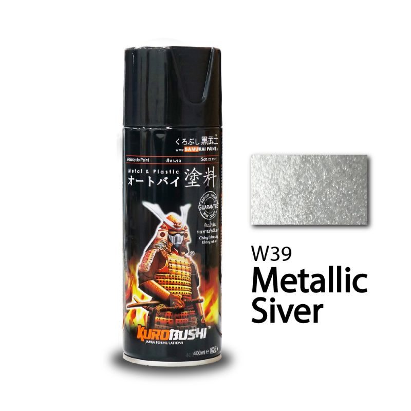 Sơn xịt samurai chính hảng Màu bạc Metalic kim loại. Mã W39*