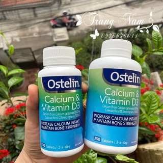 Canxi và vitamin D3 Calcium and vitamin D3 Ostelin 130/250 viên của Úc