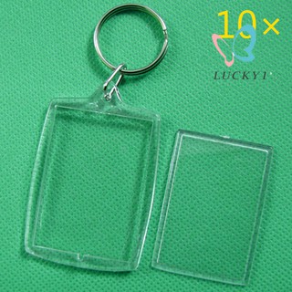 Set 10 móc khóa khuôn gắn hình cỡ 32x46mm bằng nhựa acrylic trong suốt sành điệu