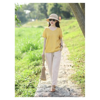 Bộ đồ mặc nhà, bộ đồ cộc [ chất linen mát mềm mặc dễ chịu]