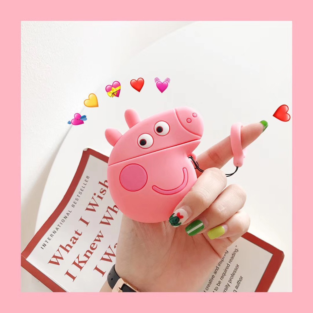 Super cute peppa pig apple Airpods Shockproof Cover Earphone Cases Protector Case