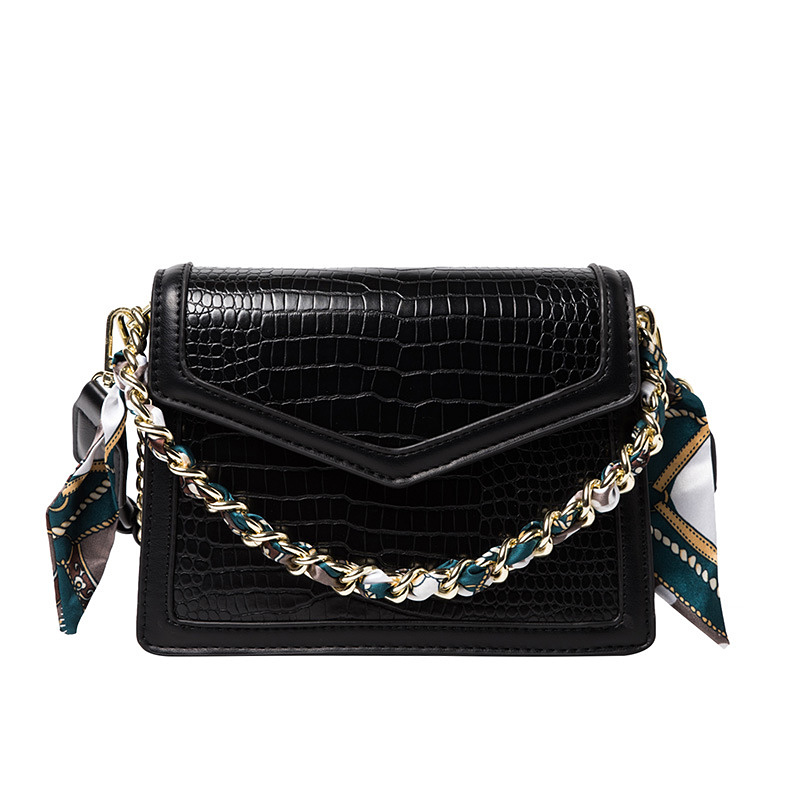 Túi Đeo Vai JASMIN NOIR Họa Tiết Da Cá Sấu Hình Vuông Nhỏ Phong Cách Retro Cho Nữ