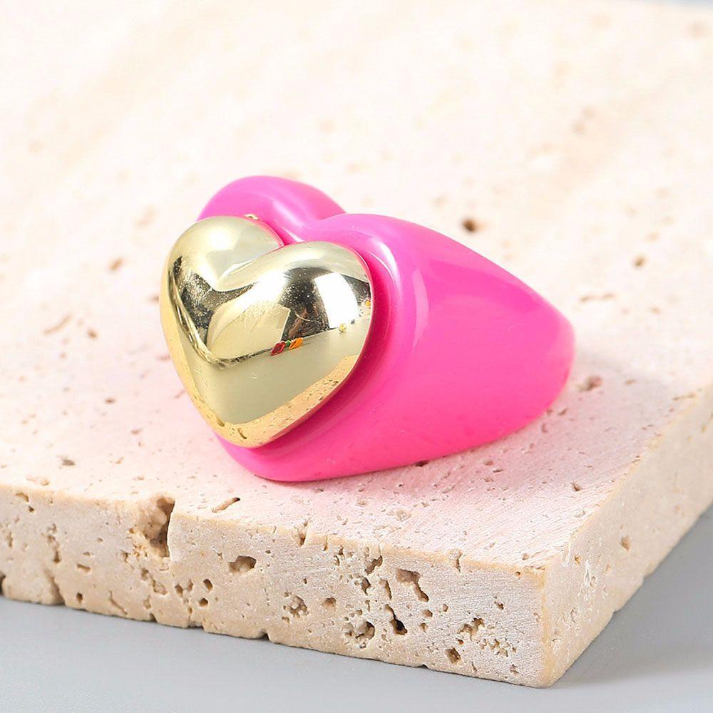 Nhẫn Nhựa Hình Trái Tim Dễ Thương Thời Trang