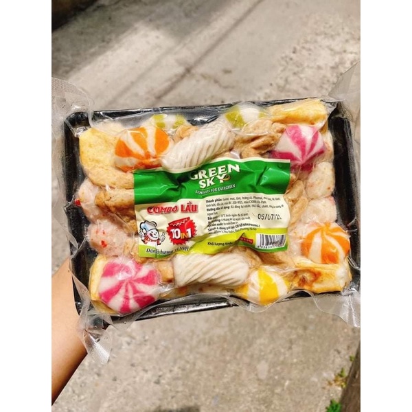 VIÊN THẢ LẨU MIX 6 VỊ - KHAY THẢ LẨU 10in1 GREENSKY 500gr | BigBuy360 - bigbuy360.vn