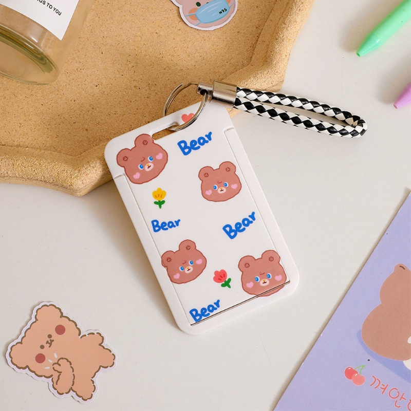 Ví Đựng Thẻ ID Họa Tiết Hoạt Hình Dễ Thương Kèm Móc Khóa Tiện Dụng Cho Nam Và Nữ