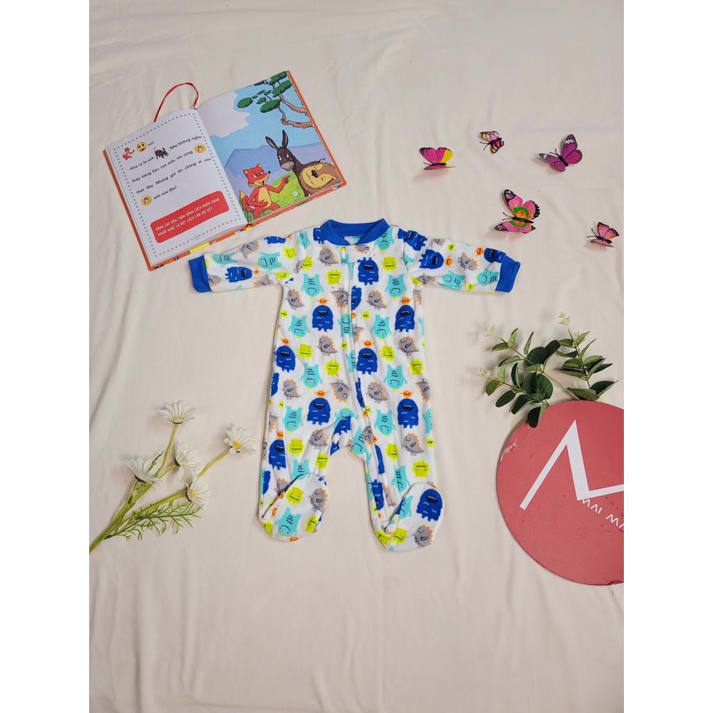 (Chọn màu- 3M) Body nỉ liền thân cho bé trai, bé gái sz 0-3M, Bộ đồ liền thân, bodysuit,bodysleep