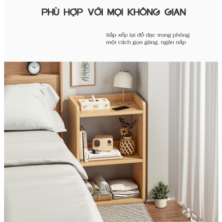 Kệ sách gỗ 3 tầng đa năng có thể làm tab đầu giường lắp ghép tiện lợi GP156
