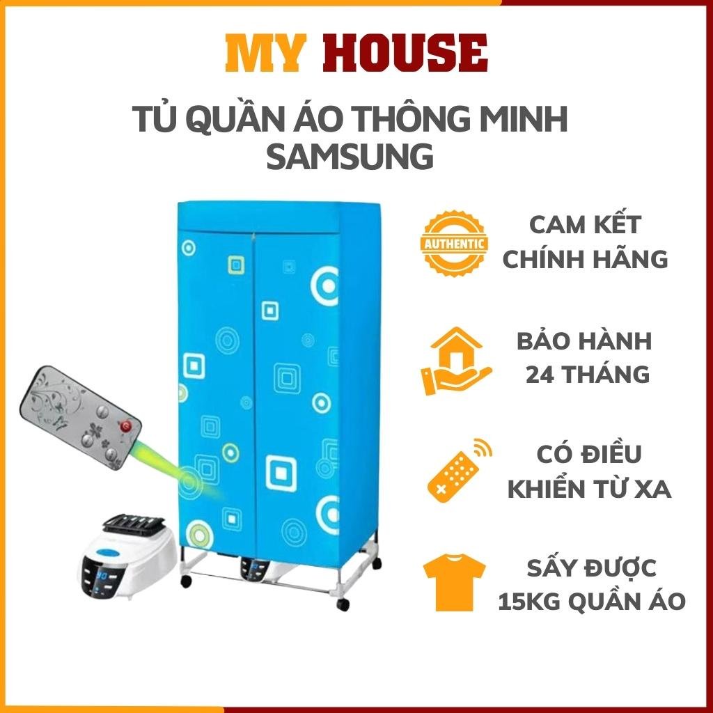 Tủ sấy quần áo Samsung thông minh, máy sấy quần áo hiện đại, có điều khiển từ xa