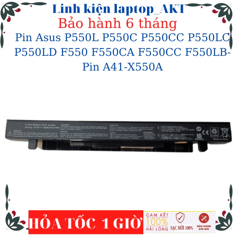 Pin laptop Asus P550L P550C P550CC P550LC P550LD F550 F550CA F550CC F550LB- Pin A41-X550A