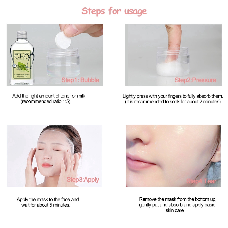 50/100 mặt nạ giấy nén dự chăm sóc da tự nhiên