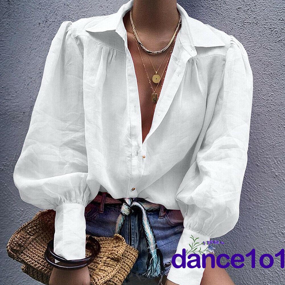 Áo sơ mi nữ tay dài cổ chữ V thời trang quyến rũ