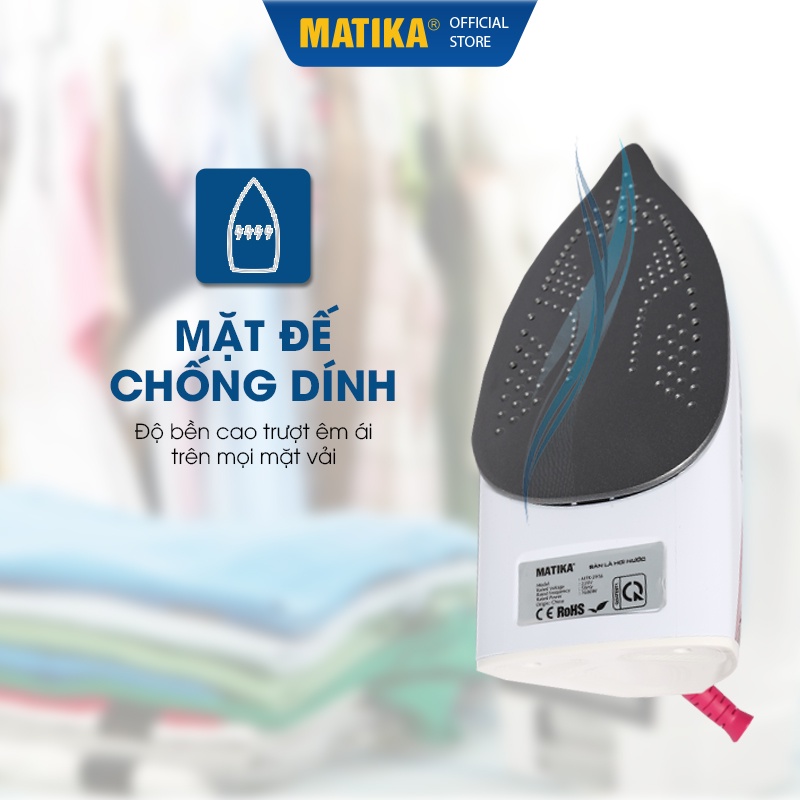 [Mã BMINC50 giảm 10% đơn 99k] [Mã ELHADEV giảm 4% đơn 300K] Bàn Là Hơi Nước MATIKA Cầm Tay MTK-2916