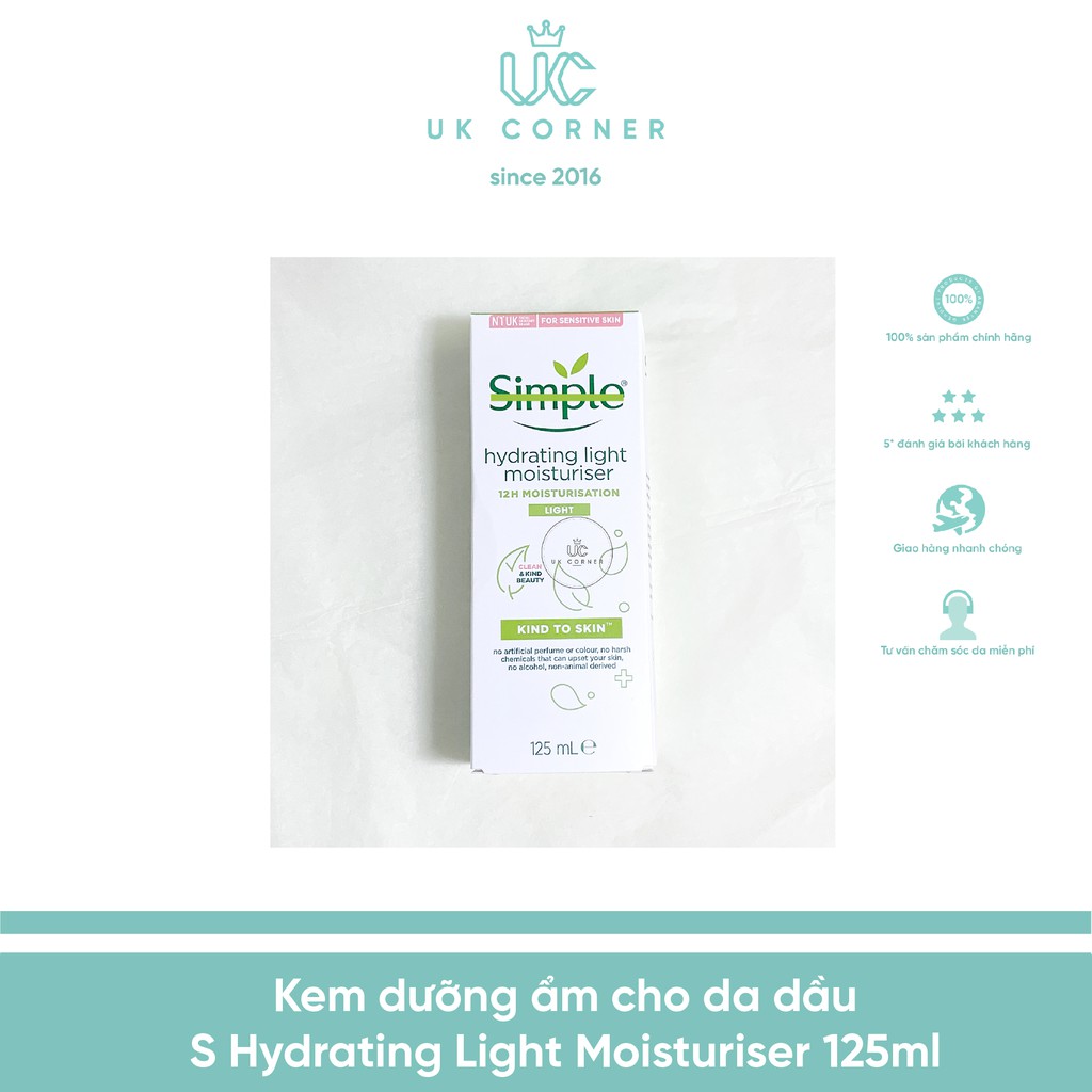 Kem dưỡng cấp nước Simple Hydrating Light Moisturiser (da dầu)