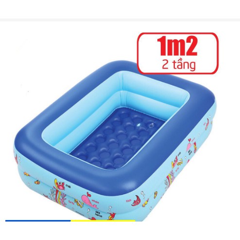 Bể phao 1m20 loại dày 2 tầng tặng kèm miếng vá - bể bơi cho bé - Chọn mua kèm bơm điện khi đặt hàng