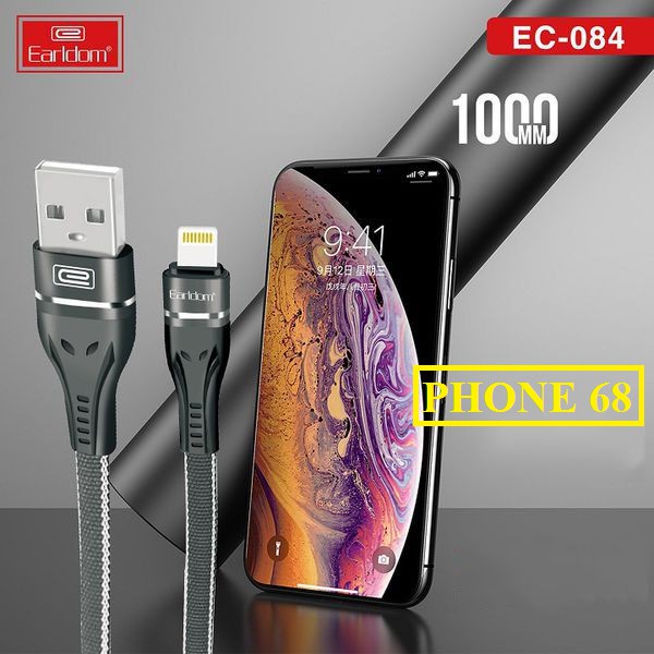 Cáp bọc dù hỗ trợ sạc nhanh 2.4A Earldom EC-084