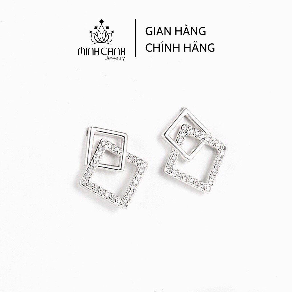 Bông Tai Bạc 2 Hình Thoi Lồng Nhau - Minh Canh Jewelry