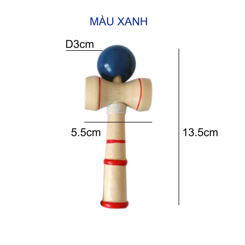 Đồ chơi tung hứng Kendama bằng gỗ tự nhiên, loại nhỏ KD3