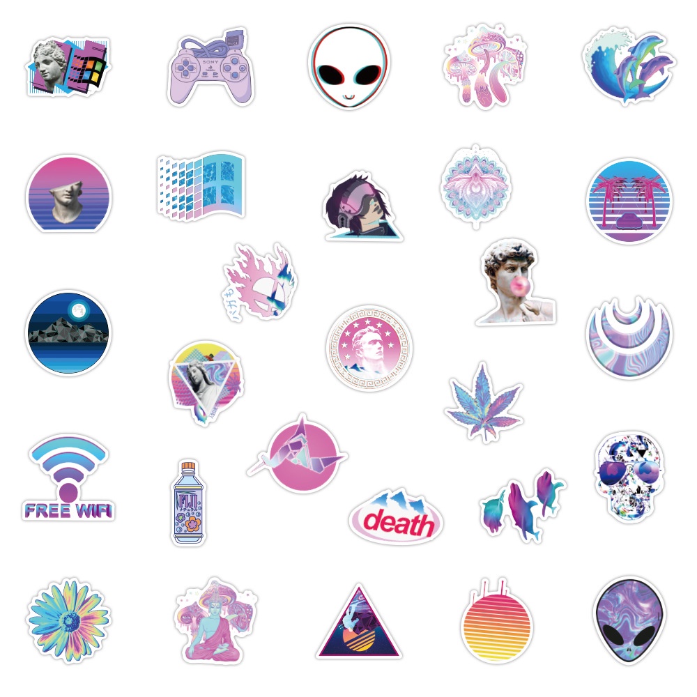 Set 50/25/10 Sticker Dán Trang Trí Vali Laptop Chống Thấm Nước Độc Đáo