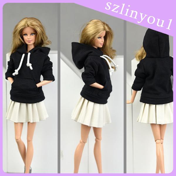 Set Áo Hoodie Và Chân Váy Xếp Ly Xinh Xắn Cho Búp Bê Tỉ Lệ 1 / 6