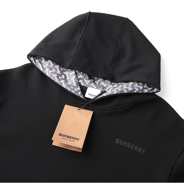 Áo Hoodie Cotton Unisex In Chữ Burberr Thời Trang