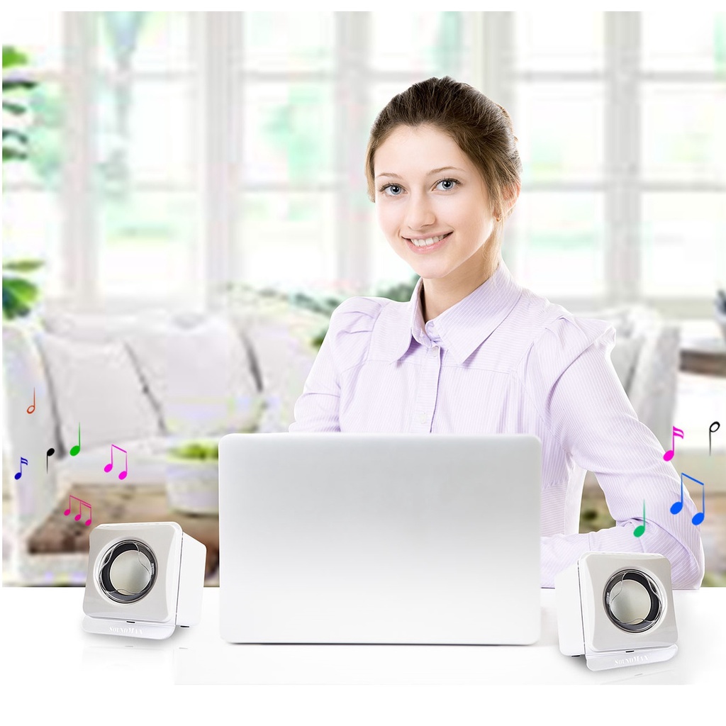 Loa Vi Tính SoundMax A-120 2.0 6W - Hàng Chính Hãng