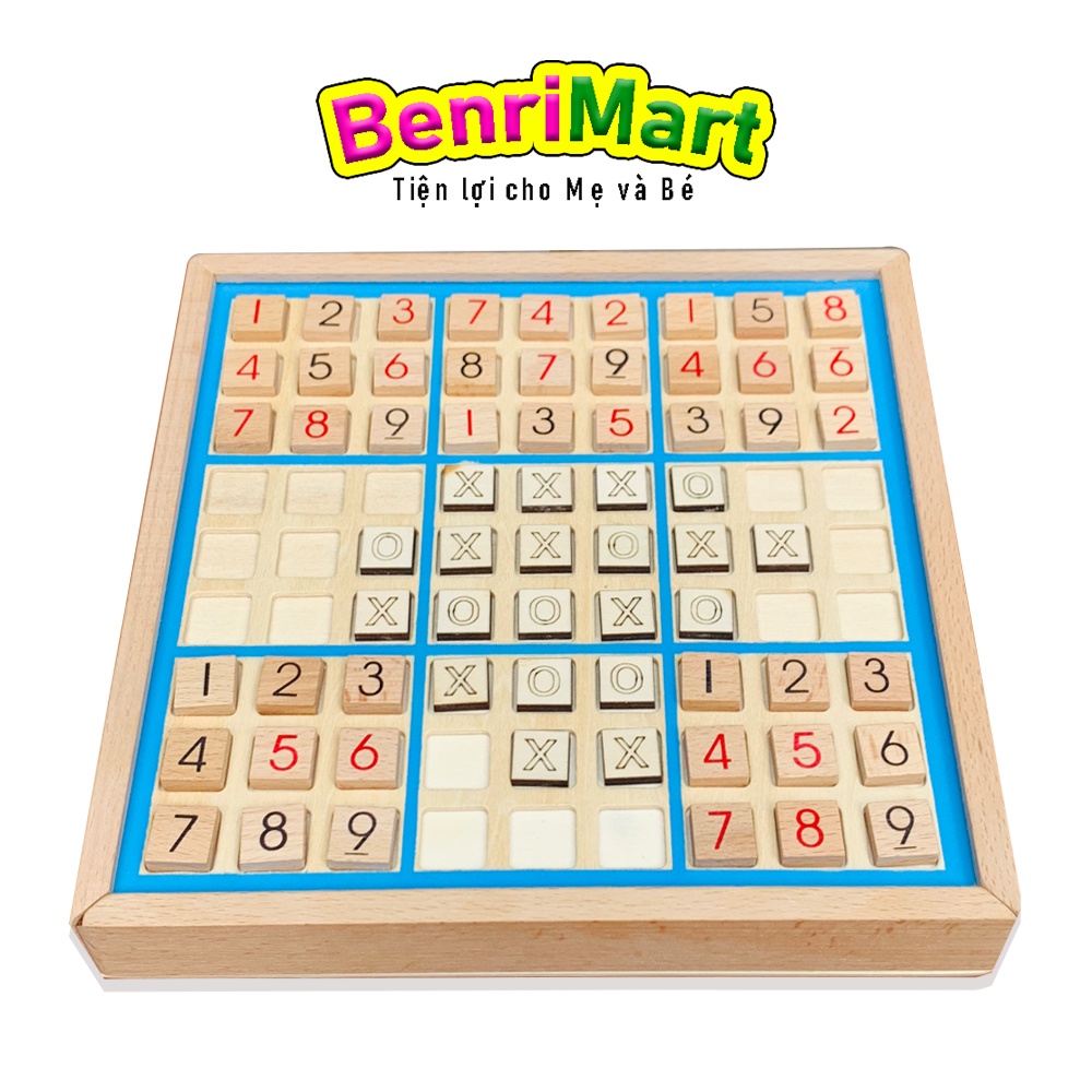 Đồ Chơi Sudoku Kết Kợp Caro Thông Minh Điền Số Logic Bằng Gỗ Benrikids Trò Chơi Trí Tuệ Cho Bé Trai, Bé Gái Giải Stress