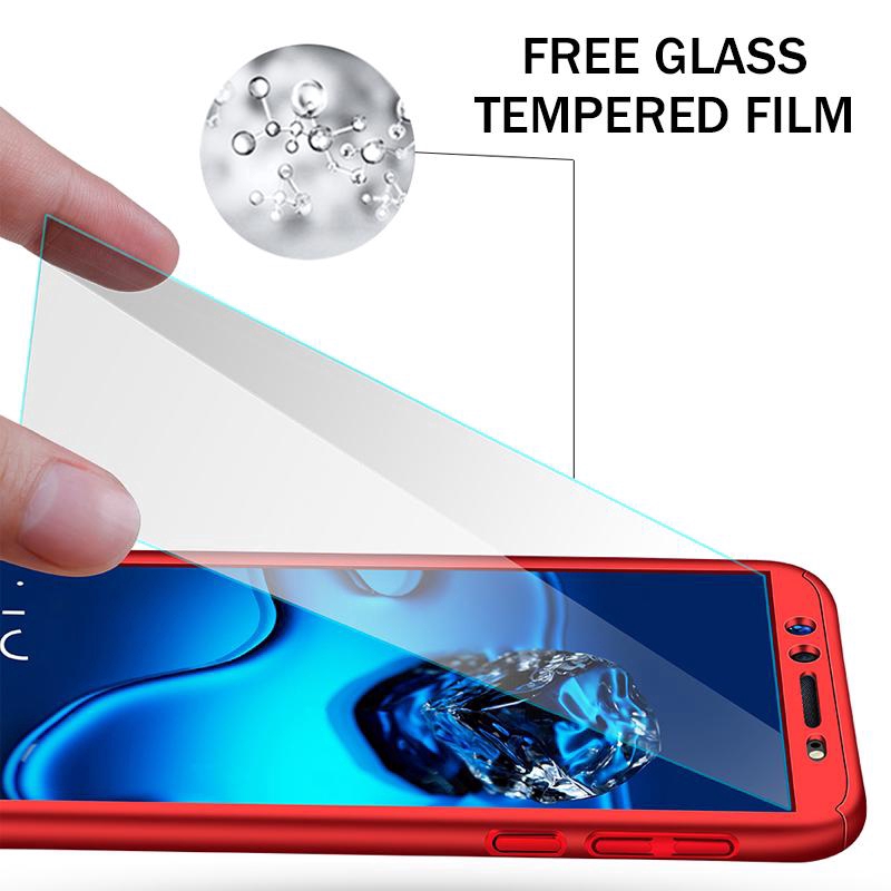 Ốp điện thoại kèm kính cường lực bảo vệ màn hình toàn diện 360º cho Huawei Nova 3e Nova 3i 3 Nova 4e 4 5 Nova 5i 5i Pro