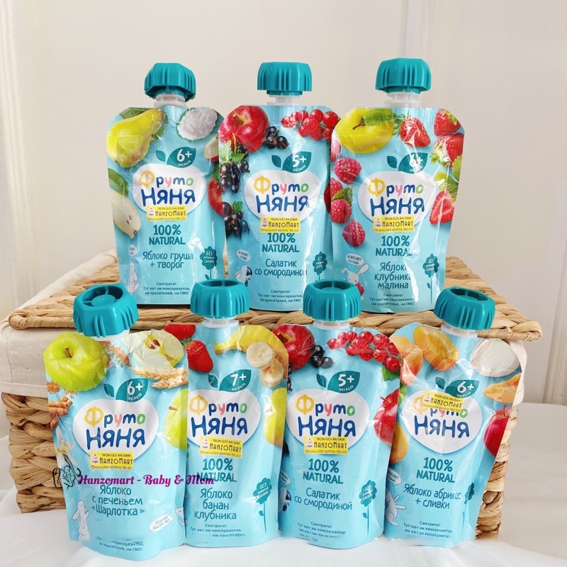 Trái Cây Nghiền Fruto Nga 90g Cho Bé từ 6 Tháng
