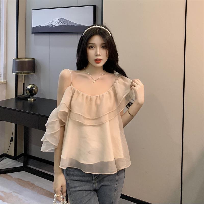 Áo Ngắn Trễ Vai Không Tay Thời Trang Mùa Hè Quyến Rũ Cho Nữ