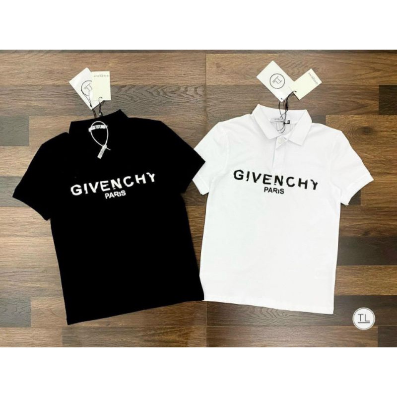 ÁO THUN NAM, ÁO PHÔNG CỔ BẺ,CỔ TRỤ TAY NGẮN TRẮNG ĐEN IN THÊU LOGO COTTON 100% FORM ÔM CAO CẤP
