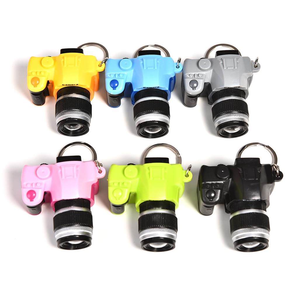 Móc khóa hình máy ảnh mini có đèn LED và âm thanh độc đáo cho bé