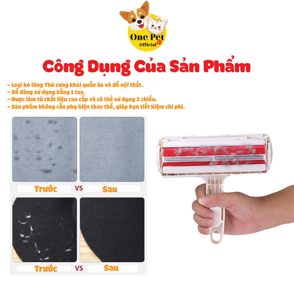 Cây lăn lông Mèo, Cây lăn lông Chó không cần thay lõi - One Pet Shop