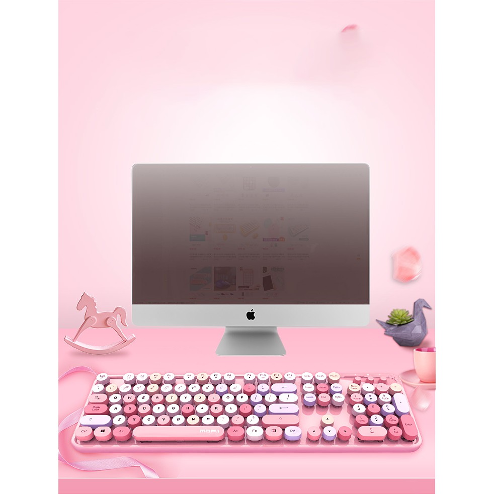 Bộ bàn phím và chuột không dây MOFii N720 MẪU MỚI màu hồng và đen cực đẹp | BigBuy360 - bigbuy360.vn
