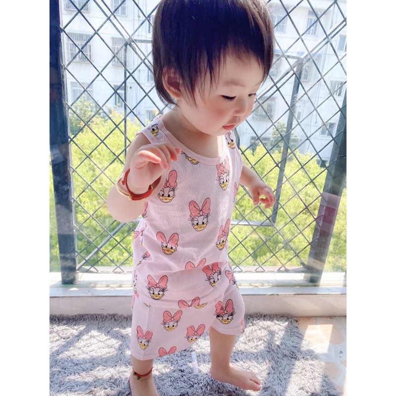 Đồ Bộ Ba Lỗ Chất Cotton Thông Hơi Hàng Quảng Châu Cho Bé Trai và Gái size 1-4 tuổi