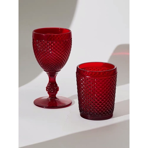 Ly Thuỷ Tinh Hoàng Gia ChamPayne phong cách Vintage, hoa văn đường nét tinh xảo nhiều màu sắc ly cốc Lucica