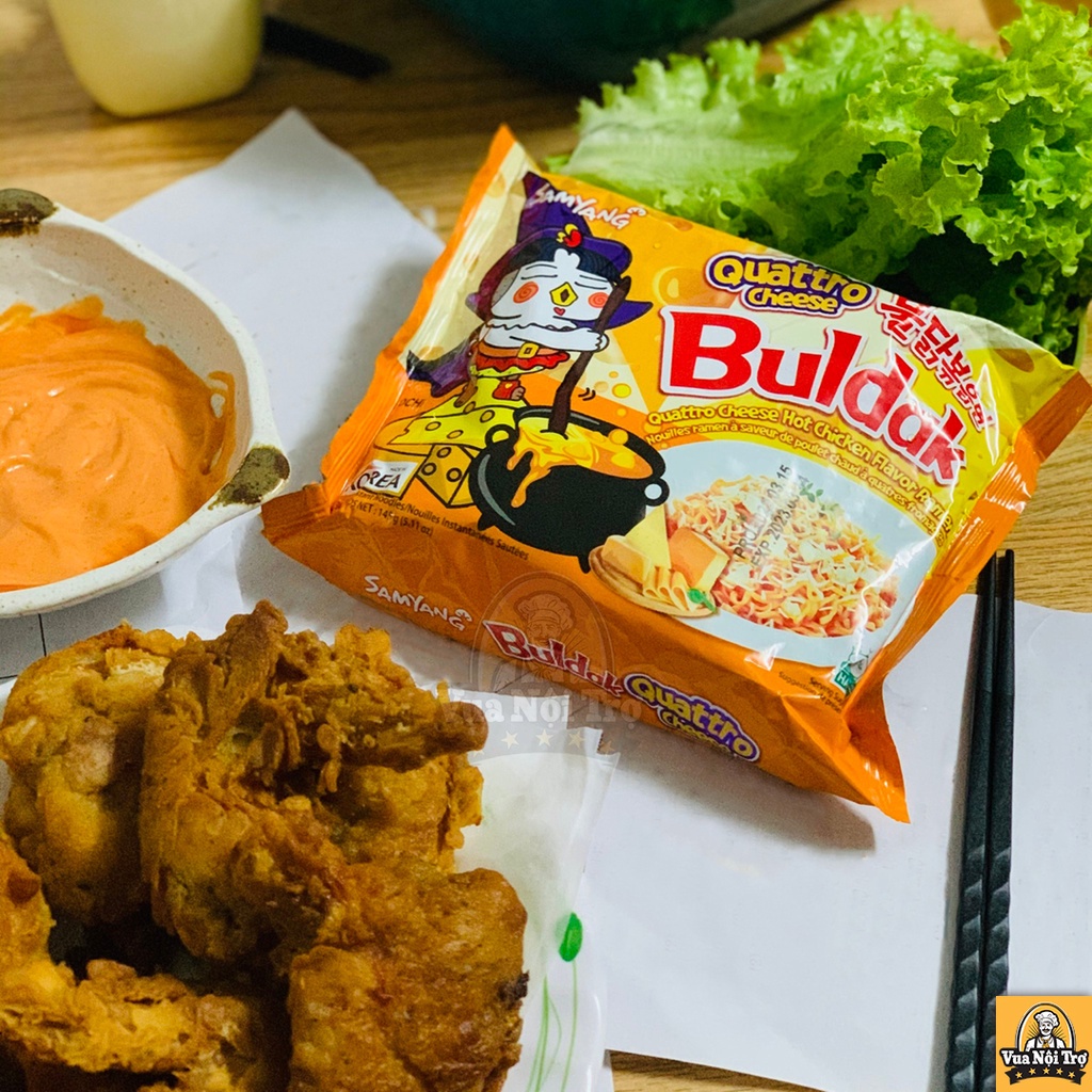 Mì khô gà cay Samyang Quattro Cheese, mì ăn liền hàn quốc