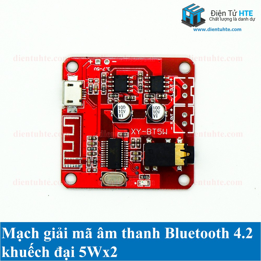 Mạch thu giải mã âm thanh Bluetooth 4.2 KĐ 5Wx2 XY-BT5W [HTE Quy Nhơn CN2]