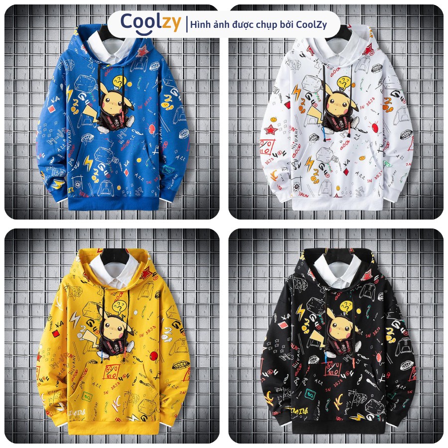 Áo khoác nỉ unisex Hoodie ❤️ Áo khoác hoodie ulzzang PIKACHU NGẬM ỐNG HÚT, form unisex nam nữ trẻ trung