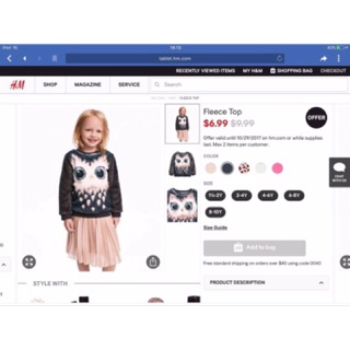 Áo h&m cho bé gái