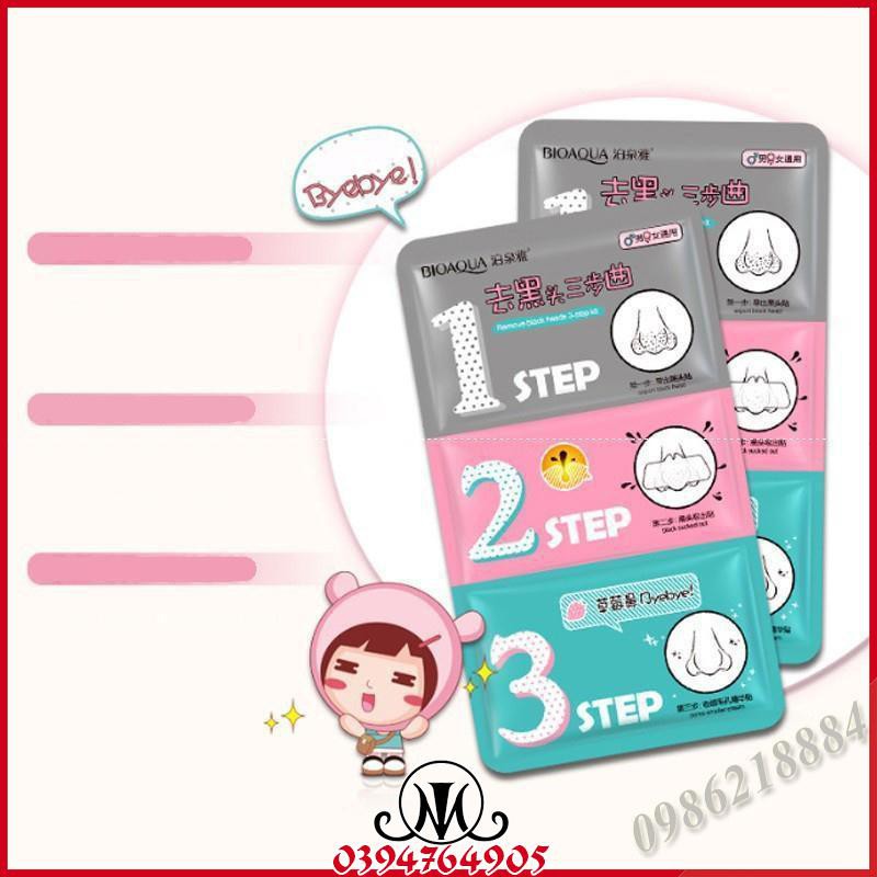 Miếng lột mụn mũi 3 bước Bioaqua MO23 | BigBuy360 - bigbuy360.vn