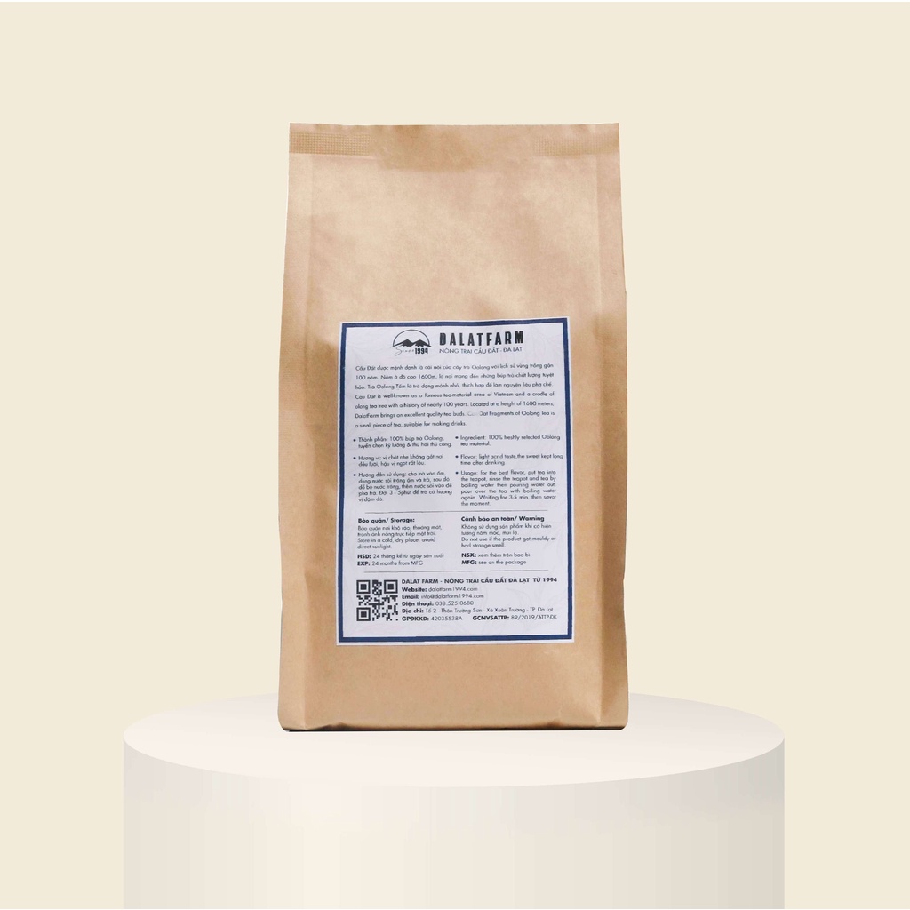 Trà Oolong Tấm Cầu Đất DalatFarm - Túi 500Gr - Pha Trà Sữa Chuyên Dụng
